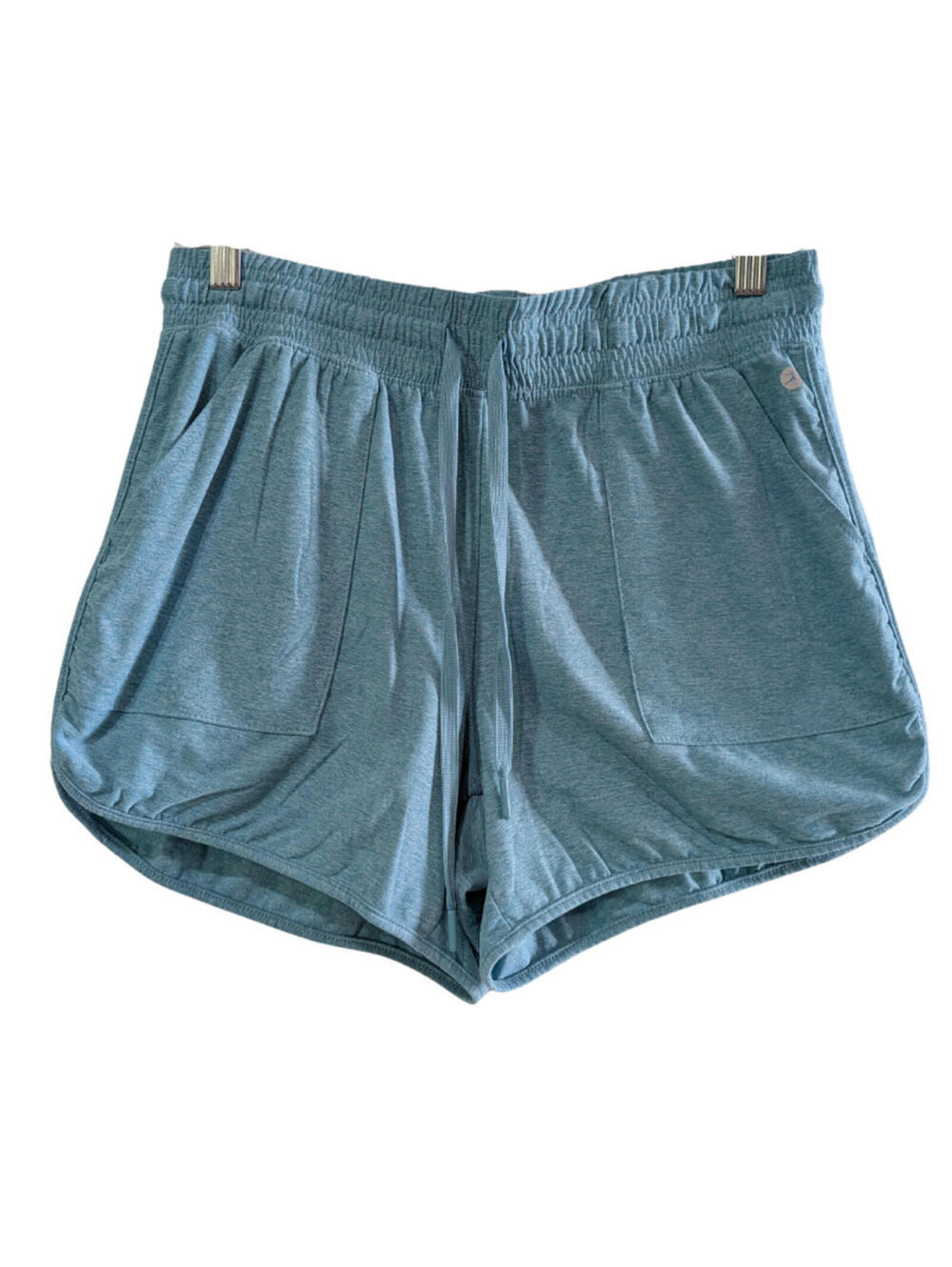 Danskin Women's Reverie Shorts Blue Ocean Heather, Size Small, Side Pockets